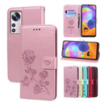 Custodia per telefono in pelle PU con flip in rilievo rosa, For Xiaomi 12/12X, For Xiaomi 12 Lite, For Xiaomi 12 Pro, For Xiaomi Redmi Note 11T Pro 5G