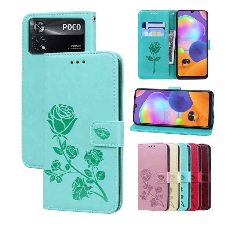 Custodia per telefono in pelle PU con flip in rilievo rosa, For Xiaomi Poco M4 Pro 4G, For Xiaomi Poco X4 Pro 5G