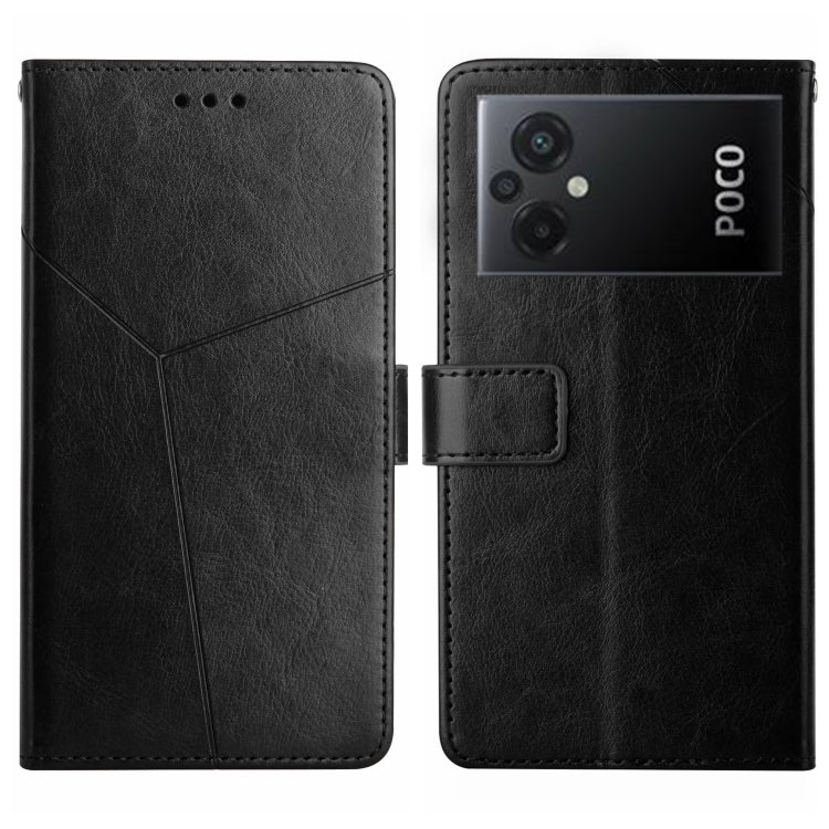 HT01 Cassa del telefono di cuoio di vibrazione del modello a forma di Y, For Xiaomi Poco M5 4G/5G/M4 5G, For Xiaomi Poco M5s, For Xiaomi Redmi A1, For Xiaomi Redmi K50 Ultra/12T/12T Pro