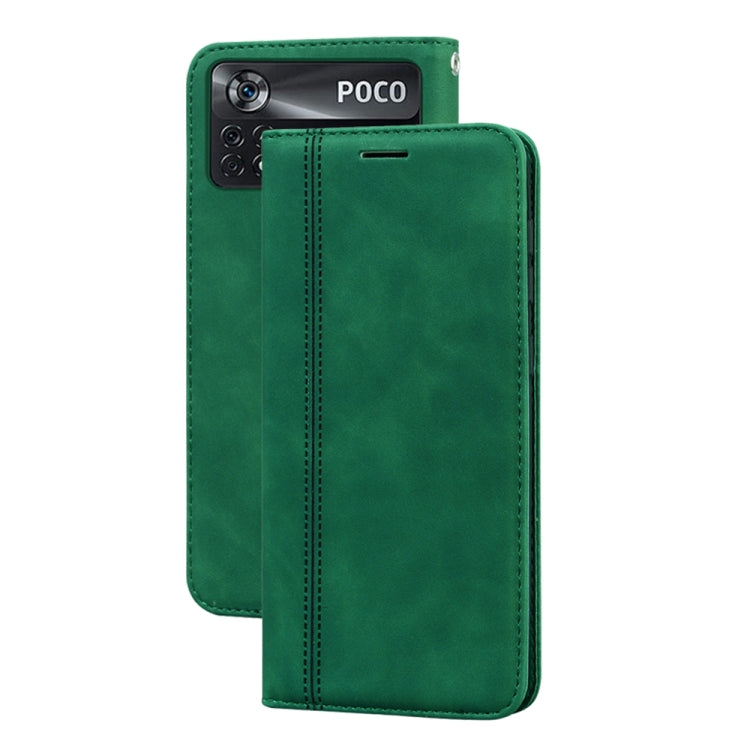 Custodia per telefono in PU con vibrazione orizzontale magnetica aziendale smerigliata, For Xiaomi Poco M4 Pro 4G, For Xiaomi Poco X4 Pro 5G