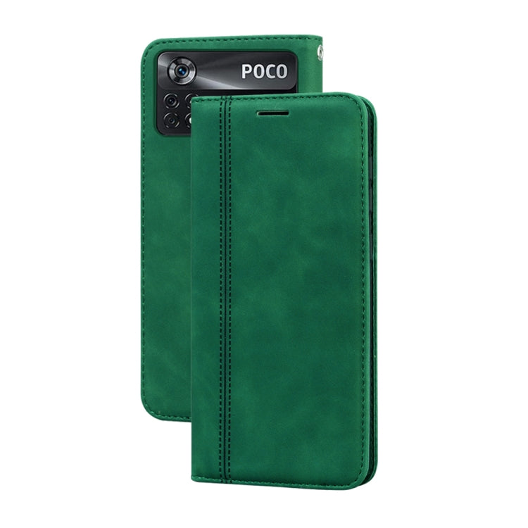 Custodia per telefono in PU con vibrazione orizzontale magnetica aziendale smerigliata, For Xiaomi Poco M4 Pro 4G, For Xiaomi Poco X4 Pro 5G