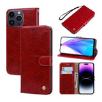 Custodia per telefono in pelle con texture in cera d'olio, For iPhone 14 Plus, For iPhone 14 Pro Max, For iPhone 14 Pro, For iPhone 14, For Honor X7/Play 30 Plus, For Samsung Galaxy M33 5G Global