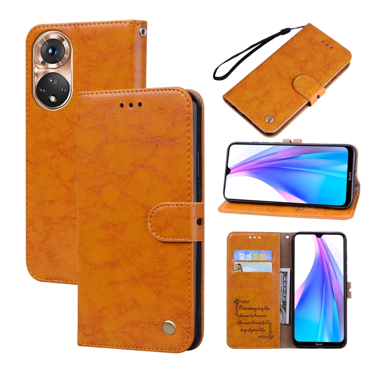 Custodia per telefono in pelle con texture in cera d'olio, For iPhone 14 Plus, For iPhone 14 Pro Max, For iPhone 14 Pro, For iPhone 14, For Honor X7/Play 30 Plus, For Samsung Galaxy M33 5G Global