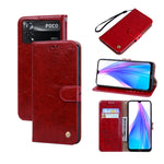 Custodia per telefono in pelle con texture in cera d'olio, For Samsung Galaxy M53, For Samsung Galaxy A73 5G, For Xiaomi Poco M4 Pro 4G, For Xiaomi Poco X4 Pro 5G