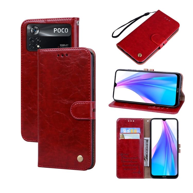 Custodia per telefono in pelle con texture in cera d'olio, For Samsung Galaxy M53, For Samsung Galaxy A73 5G, For Xiaomi Poco M4 Pro 4G, For Xiaomi Poco X4 Pro 5G