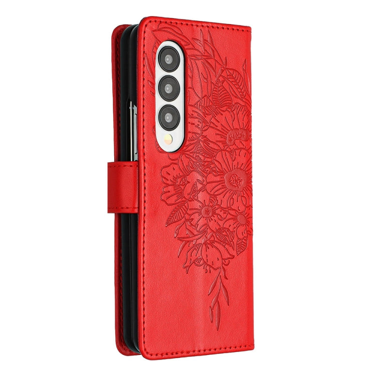 Custodia per telefono in pelle con farfalla goffrata, For Samsung Galaxy Z Fold3 5G, For Samsung Galaxy Z Fold4