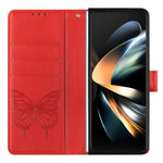 Custodia per telefono in pelle con farfalla goffrata, For Samsung Galaxy Z Fold3 5G, For Samsung Galaxy Z Fold4