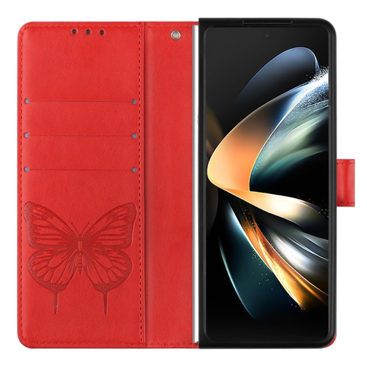 Custodia per telefono in pelle con farfalla goffrata, For Samsung Galaxy Z Fold3 5G, For Samsung Galaxy Z Fold4