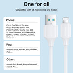 JOYROOM S-UL012A9 Cavo dati di ricarica rapida da USB a 8 pin da 2,4 A, 2m, 1m, 0.25m