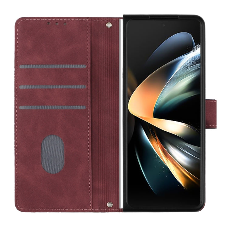 Custodia per cellulare in pelle con flip in rilievo 3D a tracolla, For Samsung Galaxy Z Fold3 5G, For Samsung Galaxy Z Fold4