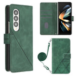 Custodia per cellulare in pelle con flip in rilievo 3D a tracolla, For Samsung Galaxy Z Fold3 5G, For Samsung Galaxy Z Fold4