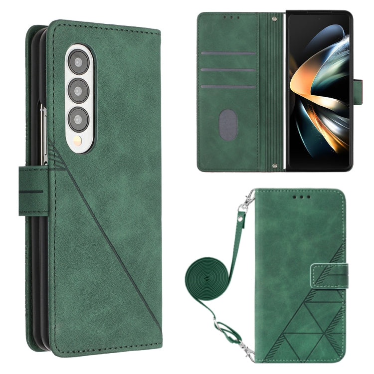 Custodia per cellulare in pelle con flip in rilievo 3D a tracolla, For Samsung Galaxy Z Fold3 5G, For Samsung Galaxy Z Fold4