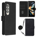 Custodia per cellulare in pelle con flip in rilievo 3D a tracolla, For Samsung Galaxy Z Fold3 5G, For Samsung Galaxy Z Fold4