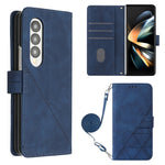 Custodia per cellulare in pelle con flip in rilievo 3D a tracolla, For Samsung Galaxy Z Fold3 5G, For Samsung Galaxy Z Fold4