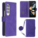Custodia per cellulare in pelle con flip in rilievo 3D a tracolla, For Samsung Galaxy Z Fold3 5G, For Samsung Galaxy Z Fold4