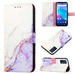 Cassa del telefono di cuoio di vibrazione del modello di marmo PT003, For Infinix Smart 6 Plus/X6823, For T-Mobile Revvl 6 5G, For Oukitel C31, For Xiaomi Poco C40 Global