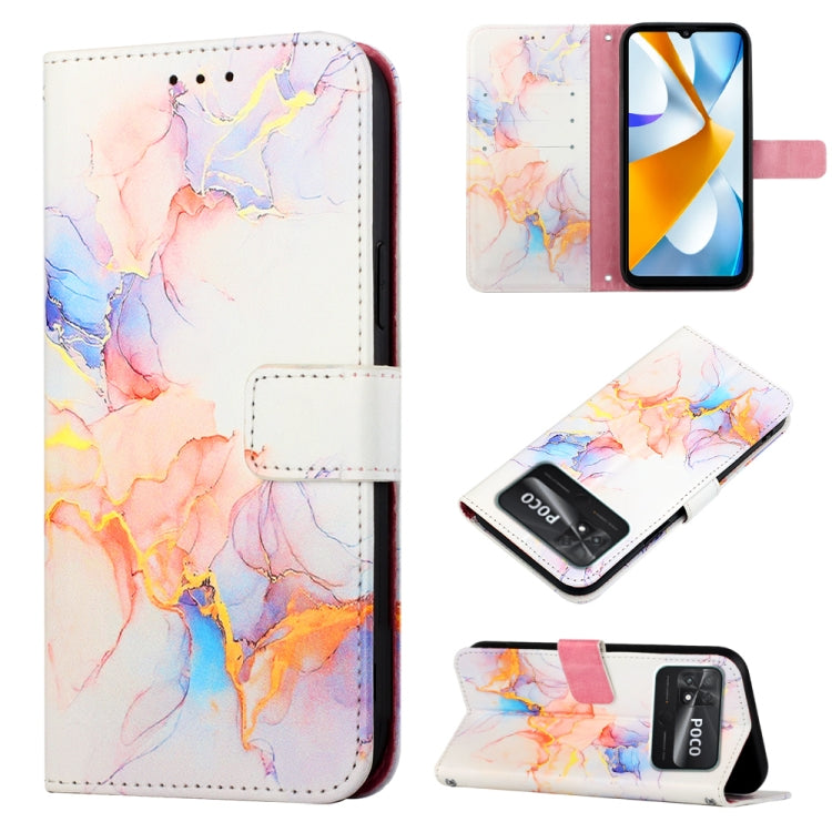 Cassa del telefono di cuoio di vibrazione del modello di marmo PT003, For Infinix Smart 6 Plus/X6823, For T-Mobile Revvl 6 5G, For Oukitel C31, For Xiaomi Poco C40 Global