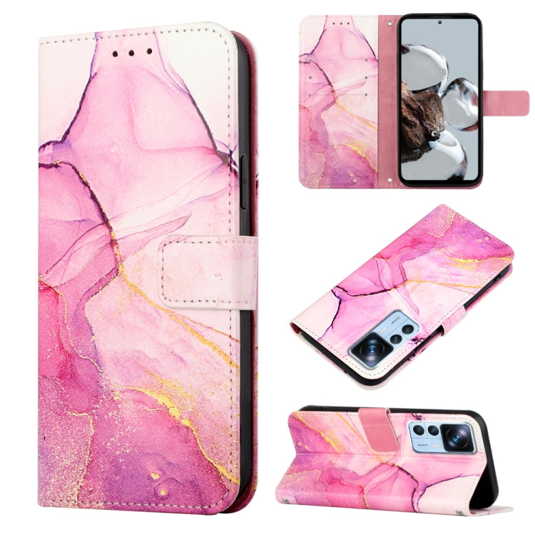 Cassa del telefono di cuoio di vibrazione del modello di marmo PT003, For Xiaomi 12T/12T Pro/Redmi K50 Ultra