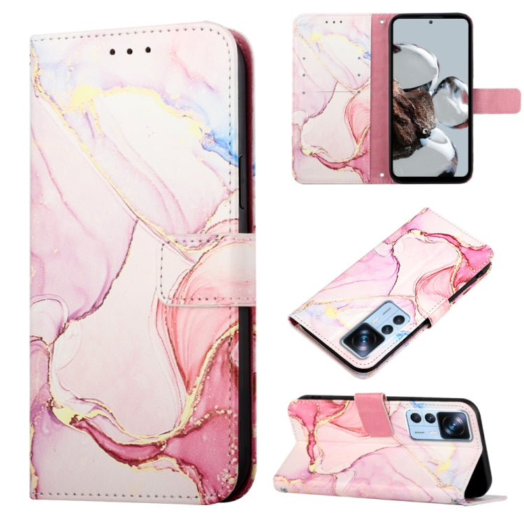 Cassa del telefono di cuoio di vibrazione del modello di marmo PT003, For Xiaomi 12T/12T Pro/Redmi K50 Ultra
