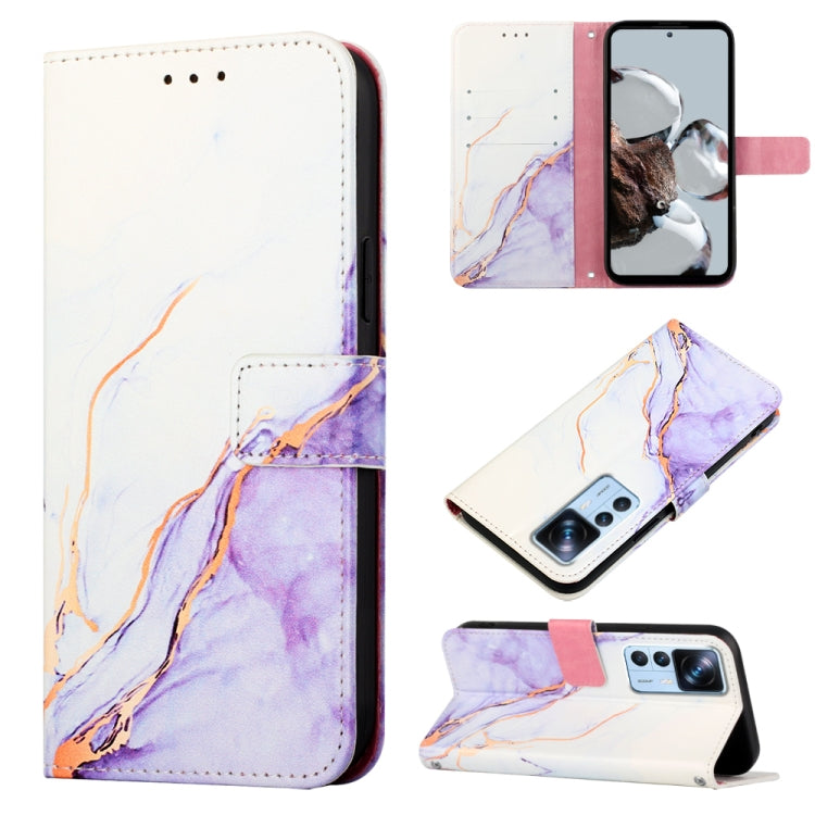 Cassa del telefono di cuoio di vibrazione del modello di marmo PT003, For Xiaomi 12T/12T Pro/Redmi K50 Ultra