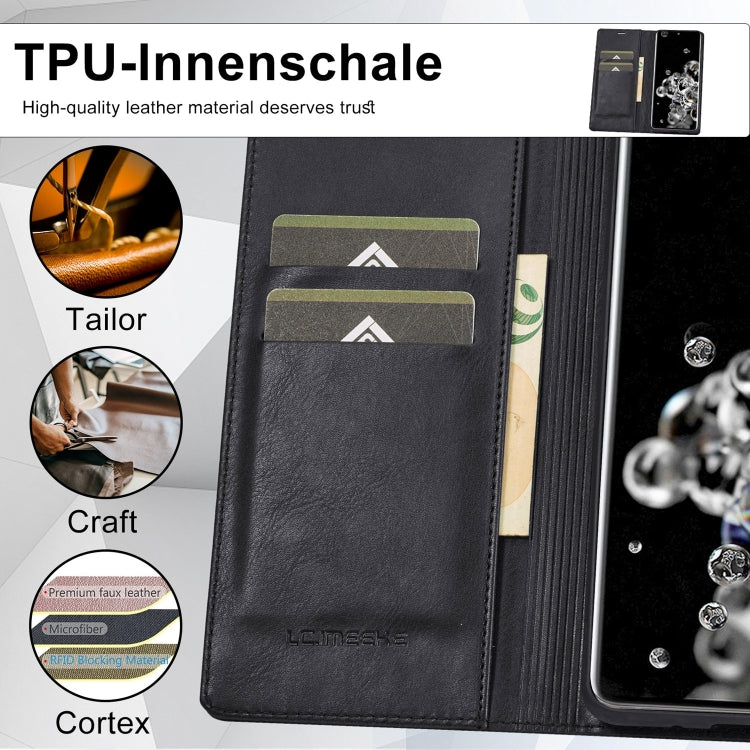 Custodia per telefono in pelle antifurto LC.IMEEKE RFID, For Samsung Galaxy S20 Ultra, For Samsung Galaxy S21 Ultra 5G