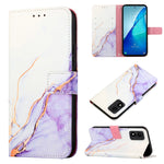 Cassa del telefono di cuoio di vibrazione del modello di marmo PT003, For TCL 30Z T602DL, For TCL 303, For TCL 305i With Fingerprint, For TCL 30XL 2022, For TCL Stylus 5G