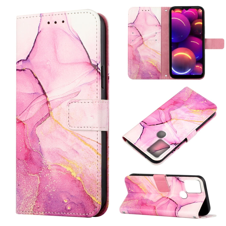 Cassa del telefono di cuoio di vibrazione del modello di marmo PT003, For TCL 30Z T602DL, For TCL 303, For TCL 305i With Fingerprint, For TCL 30XL 2022, For TCL Stylus 5G