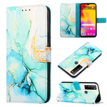 Cassa del telefono di cuoio di vibrazione del modello di marmo PT003, For TCL 30Z T602DL, For TCL 303, For TCL 305i With Fingerprint, For TCL 30XL 2022, For TCL Stylus 5G