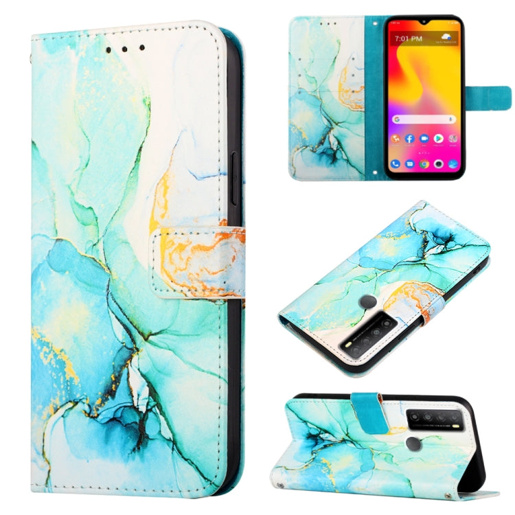 Cassa del telefono di cuoio di vibrazione del modello di marmo PT003, For TCL 30Z T602DL, For TCL 303, For TCL 305i With Fingerprint, For TCL 30XL 2022, For TCL Stylus 5G
