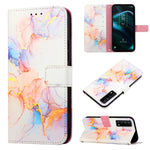 Cassa del telefono di cuoio di vibrazione del modello di marmo PT003, For TCL 30Z T602DL, For TCL 303, For TCL 305i With Fingerprint, For TCL 30XL 2022, For TCL Stylus 5G