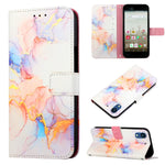 Cassa del telefono di cuoio di vibrazione del modello di marmo PT003, For Fujitsu Arrows NX F-01K, For Sharp Aquos R7/Aquos P7, For Sharp Aquos V6/V6 Plus, For Sharp Aquos Sense7 Plus