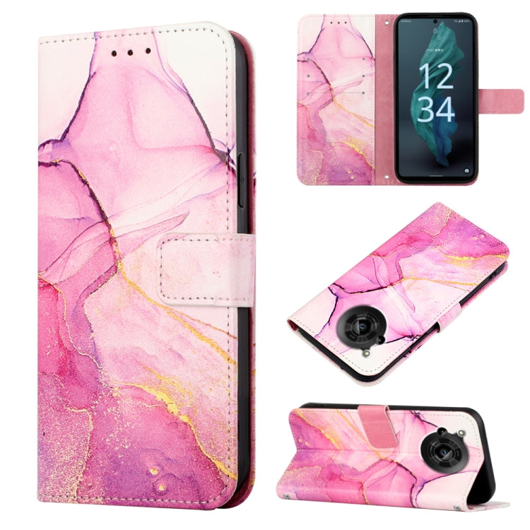 Cassa del telefono di cuoio di vibrazione del modello di marmo PT003, For Fujitsu Arrows NX F-01K, For Sharp Aquos R7/Aquos P7, For Sharp Aquos V6/V6 Plus, For Sharp Aquos Sense7 Plus