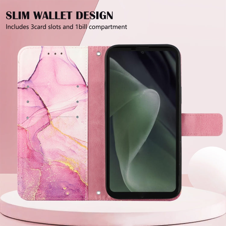 Cassa del telefono di cuoio di vibrazione del modello di marmo PT003, For Sharp Aquos Sense7 SH-V48
