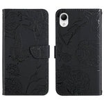 HT03 Cassa del telefono di cuoio di vibrazione impressa farfalla di sensibilità della pelle, For Samsung Galaxy A04 4G, For Samsung Galaxy A04s, For Samsung Galaxy A23 5G JP Version, For Samsung Galaxy A23e/A23s