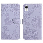 HT03 Cassa del telefono di cuoio di vibrazione impressa farfalla di sensibilità della pelle, For Samsung Galaxy A04 4G, For Samsung Galaxy A04s, For Samsung Galaxy A23 5G JP Version, For Samsung Galaxy A23e/A23s