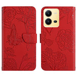 HT03 Cassa del telefono di cuoio di vibrazione impressa farfalla di sensibilità della pelle, For Sony Xperia 5 IV, For vivo X80 Lite/V25 5G, For Honor 70 Pro/70 Pro+, For Motorola Edge 30 Ultra/Moto X30 Pro