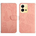 HT03 Cassa del telefono di cuoio di vibrazione impressa farfalla di sensibilità della pelle, For Sony Xperia 5 IV, For vivo X80 Lite/V25 5G, For Honor 70 Pro/70 Pro+, For Motorola Edge 30 Ultra/Moto X30 Pro