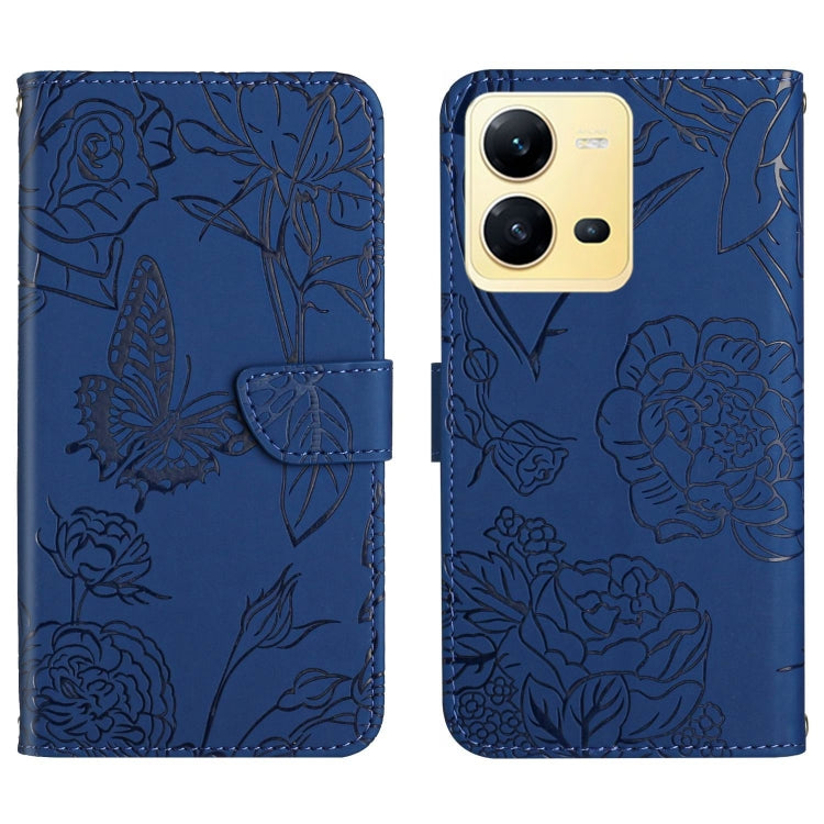 HT03 Cassa del telefono di cuoio di vibrazione impressa farfalla di sensibilità della pelle, For Sony Xperia 5 IV, For vivo X80 Lite/V25 5G, For Honor 70 Pro/70 Pro+, For Motorola Edge 30 Ultra/Moto X30 Pro
