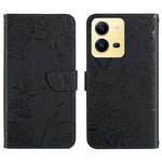 HT03 Cassa del telefono di cuoio di vibrazione impressa farfalla di sensibilità della pelle, For Sony Xperia 5 IV, For vivo X80 Lite/V25 5G, For Honor 70 Pro/70 Pro+, For Motorola Edge 30 Ultra/Moto X30 Pro