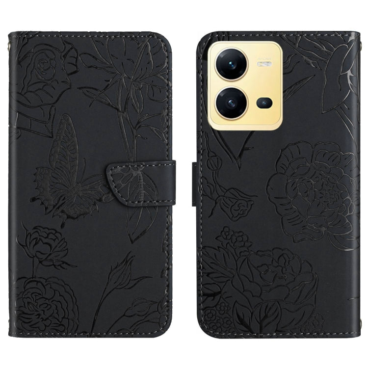 HT03 Cassa del telefono di cuoio di vibrazione impressa farfalla di sensibilità della pelle, For Sony Xperia 5 IV, For vivo X80 Lite/V25 5G, For Honor 70 Pro/70 Pro+, For Motorola Edge 30 Ultra/Moto X30 Pro