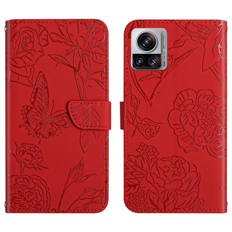 HT03 Cassa del telefono di cuoio di vibrazione impressa farfalla di sensibilità della pelle, For Sony Xperia 5 IV, For vivo X80 Lite/V25 5G, For Honor 70 Pro/70 Pro+, For Motorola Edge 30 Ultra/Moto X30 Pro