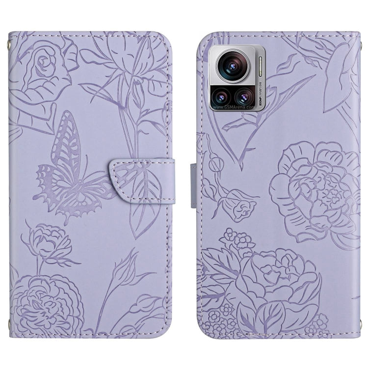 HT03 Cassa del telefono di cuoio di vibrazione impressa farfalla di sensibilità della pelle, For Sony Xperia 5 IV, For vivo X80 Lite/V25 5G, For Honor 70 Pro/70 Pro+, For Motorola Edge 30 Ultra/Moto X30 Pro