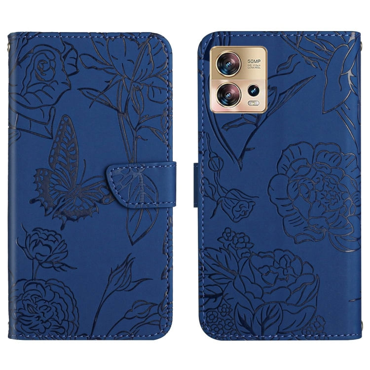 HT03 Cassa del telefono di cuoio di vibrazione impressa farfalla di sensibilità della pelle, For Motorola Edge 30 Fusion/Moto S30 Pro