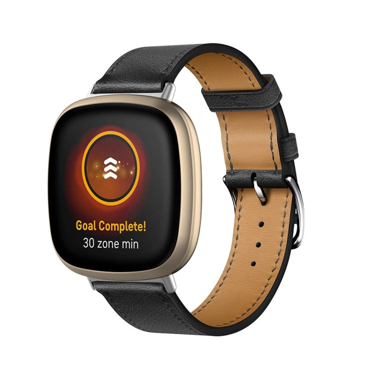 Cinturino universale in vera pelle, For Fitbit Versa 4 / Sense 2