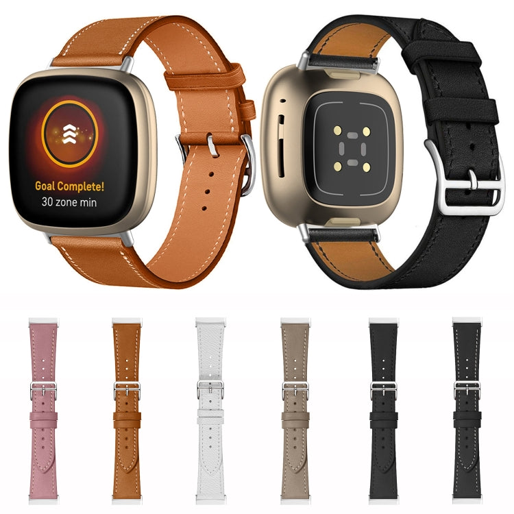 Cinturino universale in vera pelle, For Fitbit Versa 4 / Sense 2
