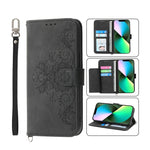 Custodia per telefono in pelle con portafoglio in rilievo con fiori al tatto, For iPhone 13 Pro Max, For iPhone 13 Pro, For iPhone 13, For iPhone 13 mini