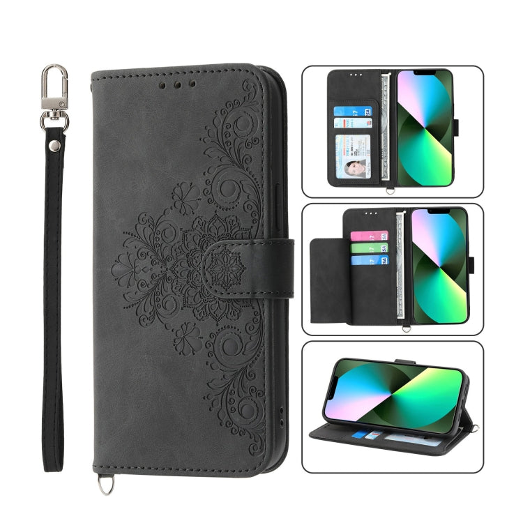 Custodia per telefono in pelle con portafoglio in rilievo con fiori al tatto, For iPhone 13 Pro Max, For iPhone 13 Pro, For iPhone 13, For iPhone 13 mini