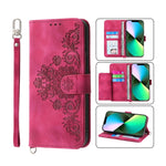 Custodia per telefono in pelle con portafoglio in rilievo con fiori al tatto, For iPhone 13 Pro Max, For iPhone 13 Pro, For iPhone 13, For iPhone 13 mini