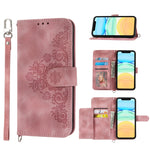 Custodia per telefono in pelle con portafoglio in rilievo con fiori al tatto, For iPhone 13 Pro Max, For iPhone 13 Pro, For iPhone 13, For iPhone 13 mini