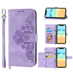 Custodia per telefono in pelle con portafoglio in rilievo con fiori al tatto, For iPhone 13 Pro Max, For iPhone 13 Pro, For iPhone 13, For iPhone 13 mini